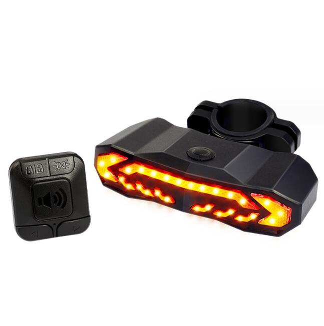 Bike Alarm & Tail Light with Turn Signals and Waterproof USB Rechargeable  Electric Bell